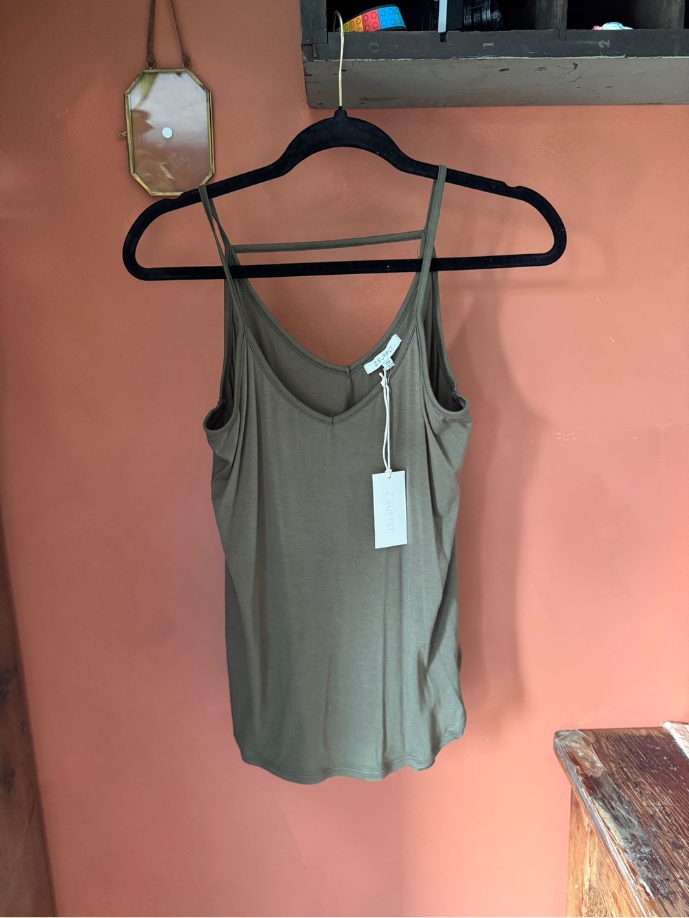2 Seasons Olive V-Neck Spaghetti Strap Tank Top